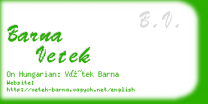 barna vetek business card